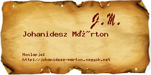 Johanidesz Márton névjegykártya